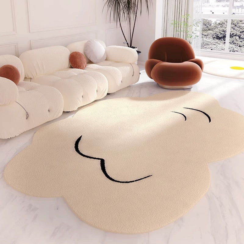 Minimalistischer japanischer cremefarbener Wolken-Teppich