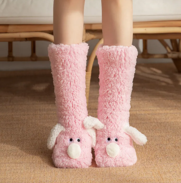 Damen Plüsch-Hundesocken