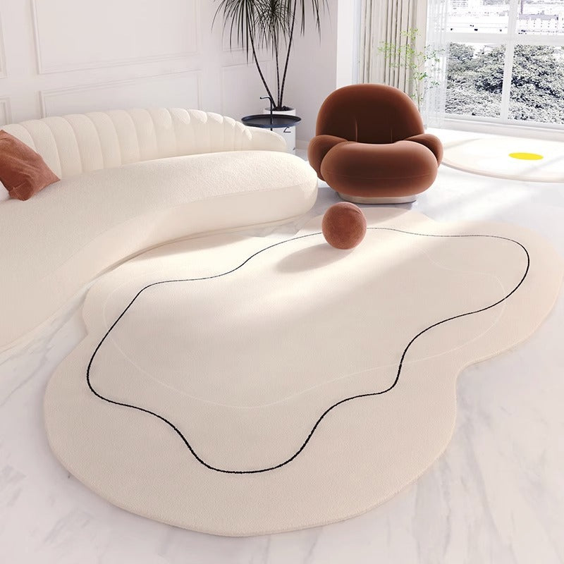 Minimalistischer japanischer cremefarbener Wolken-Teppich