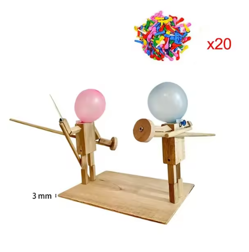 Handgefertigte Ballonköpfe Holz-Kampfpuppen