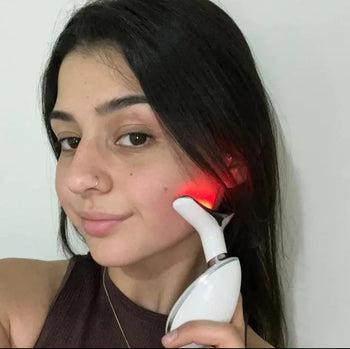 Beauty Gesichts-Massagegerät, 7 Farben, wellenförmig, Akne, Beauty, Mikrostrom-Gesichtsgerät zur Hautstraffung für Gesicht und Hals, Beauty-Gerät,