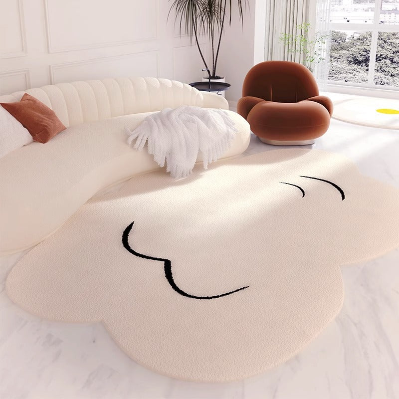 Minimalistischer japanischer cremefarbener Wolken-Teppich