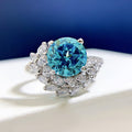 S925 Silber runder Strass-Verlobungsring