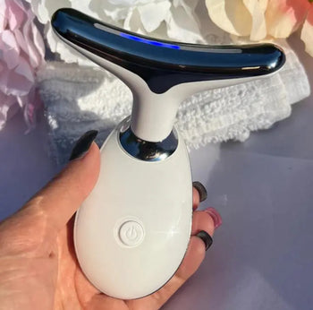 Beauty Gesichts-Massagegerät, 7 Farben, wellenförmig, Akne, Beauty, Mikrostrom-Gesichtsgerät zur Hautstraffung für Gesicht und Hals, Beauty-Gerät,