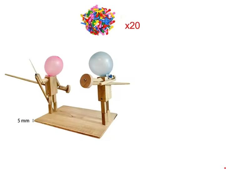 Handgefertigte Ballonköpfe Holz-Kampfpuppen